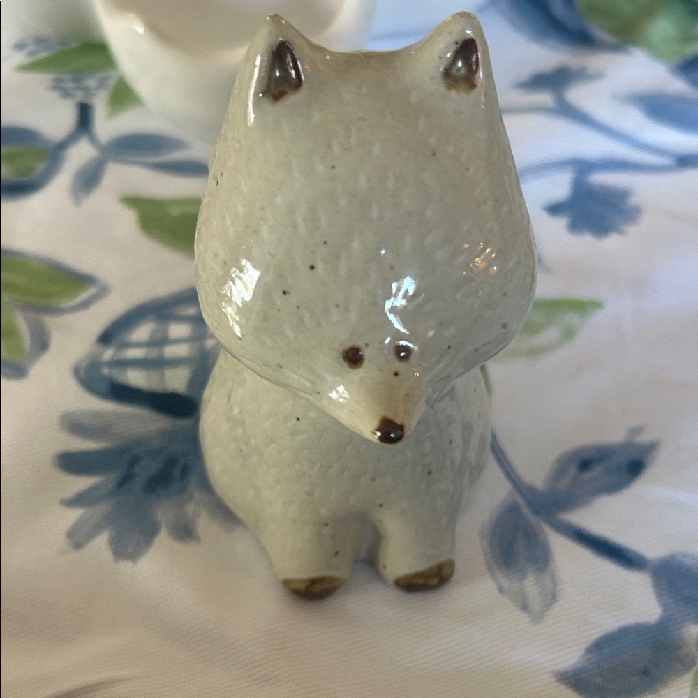 Vintage Otagiri Fox Beige Brown Porcelain Collectable Figurine
